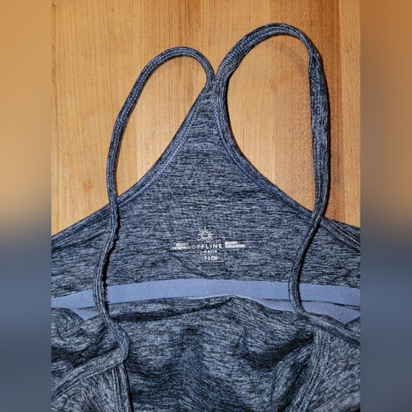 OFFLINE By Aerie Recharge Racerback Sports Bra, Small, Set of 2, Black and Navy - Picture 6 of 7